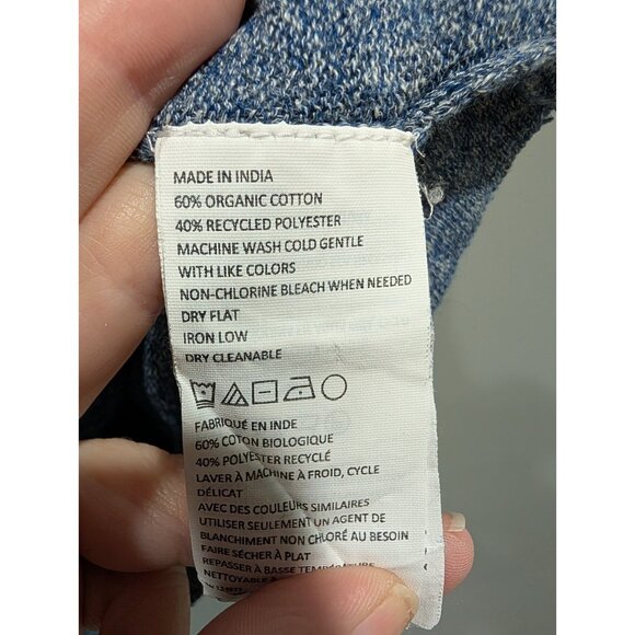 Prana Men's Marled Blue Long Sleeved Lightweight Sweater Crew Neck Size L - Picture 8 of 16